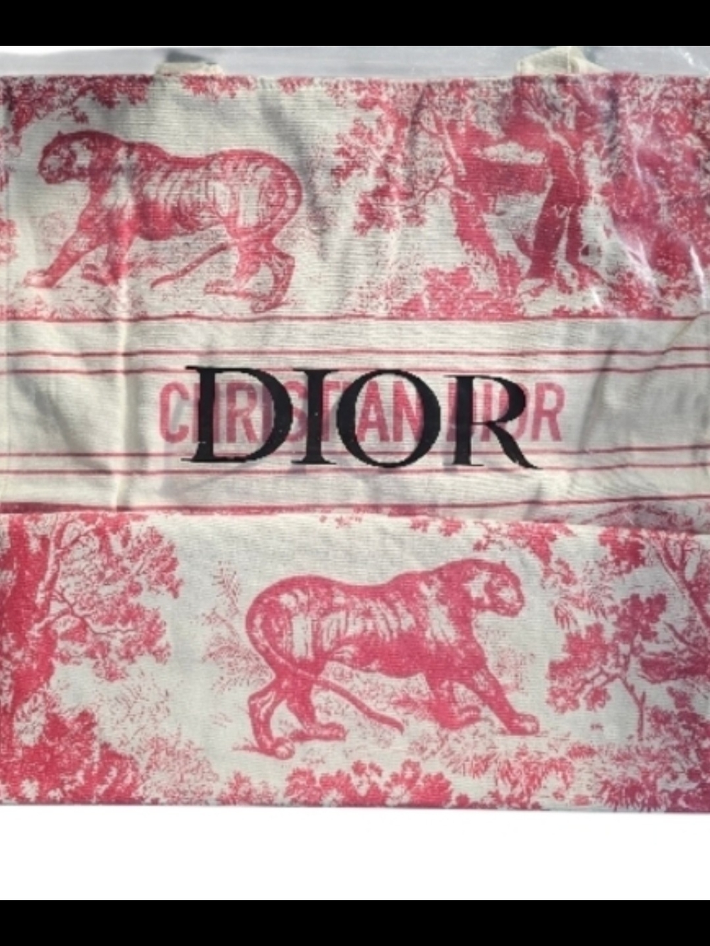 Dior Dioriviera Deep Red Cotton Linen Tote GWP NEW - Picture 4 of 4